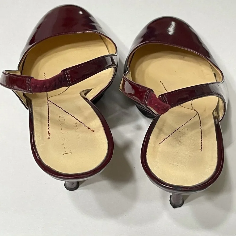 Kate Spade Maroon Patent Leather‎ Slingback Heels